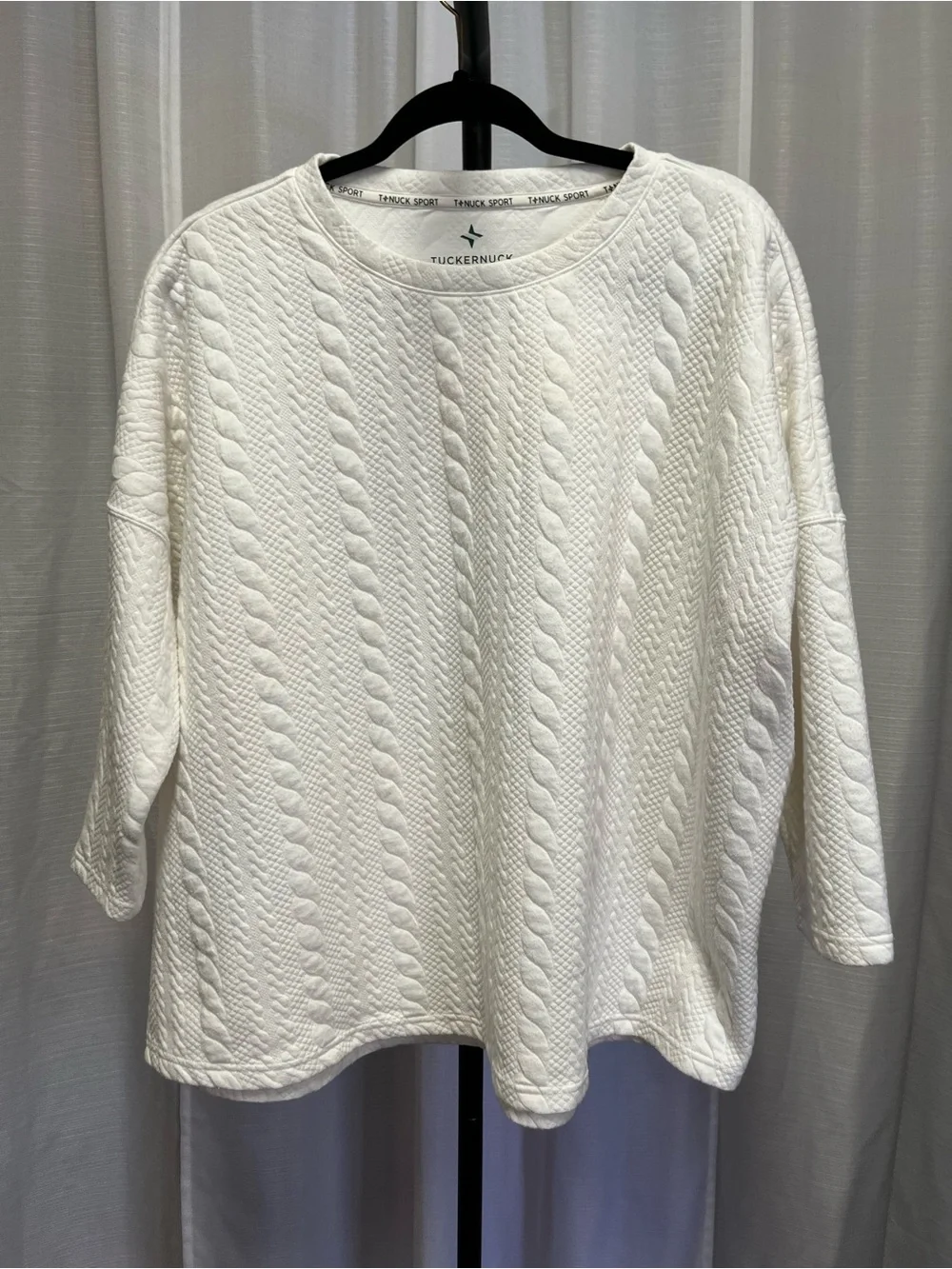 Tuckernuck White Cable Ally Swing Sweatshirt | size xl/xxl